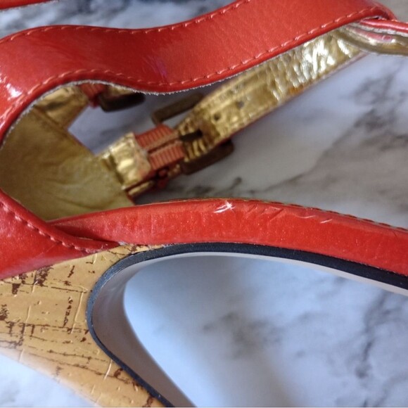 Anne Michelle Orange Double Buckle Sandals Size 7.5 - Picture 11 of 13